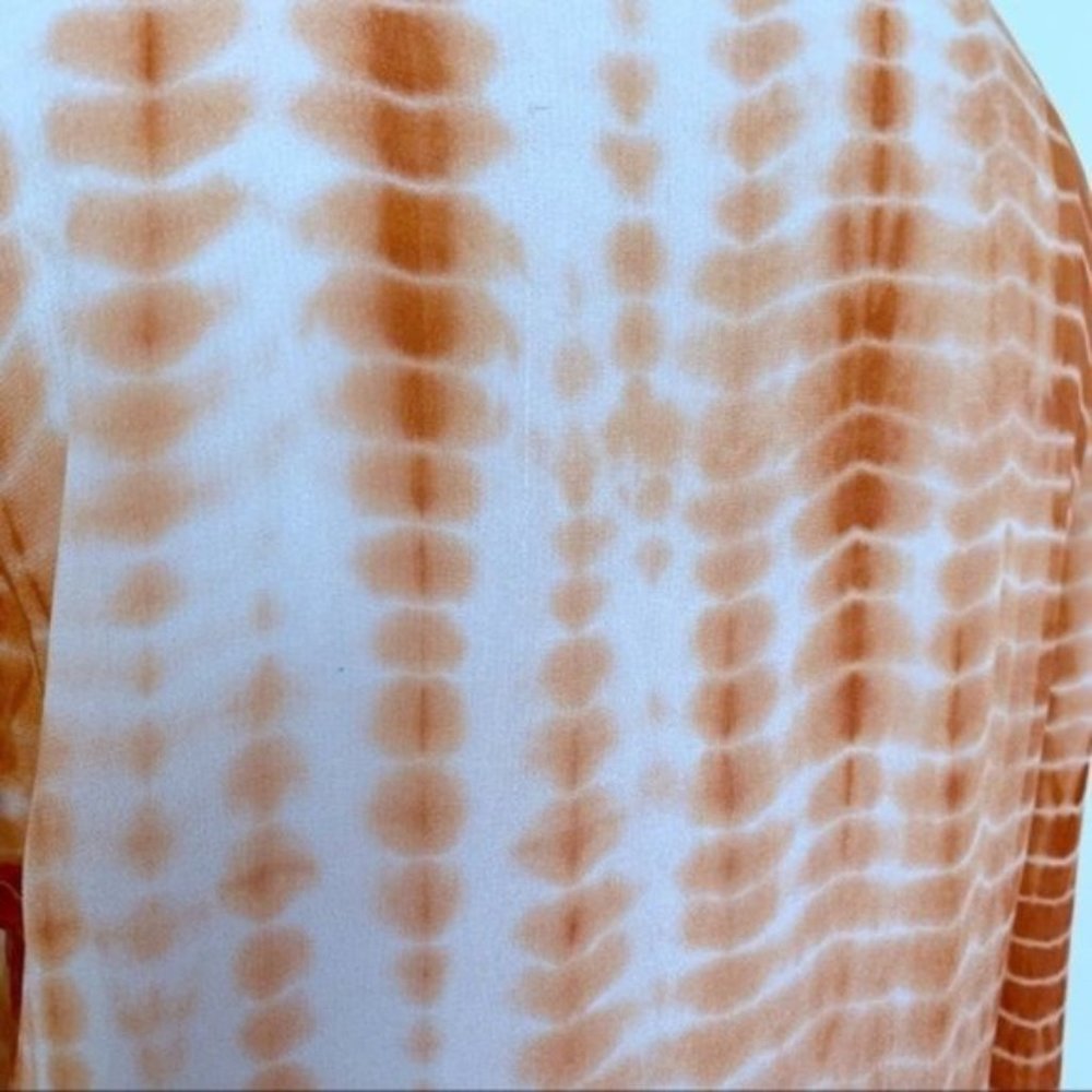 Monique Leshman Tie Dyed Orange Purple Aqua Boho Drawstring Tunic Medium - Picture 10 of 10